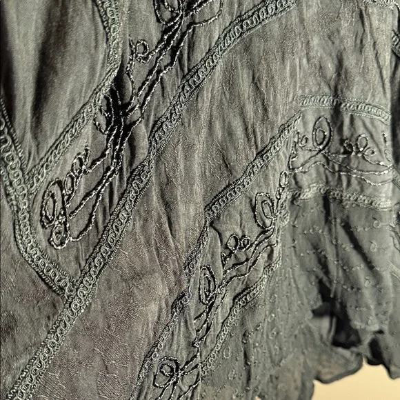 Advance Apparels Forest Green 🌳 Embroidered Boho Maxi Skirt with tie waist - Picture 2 of 10